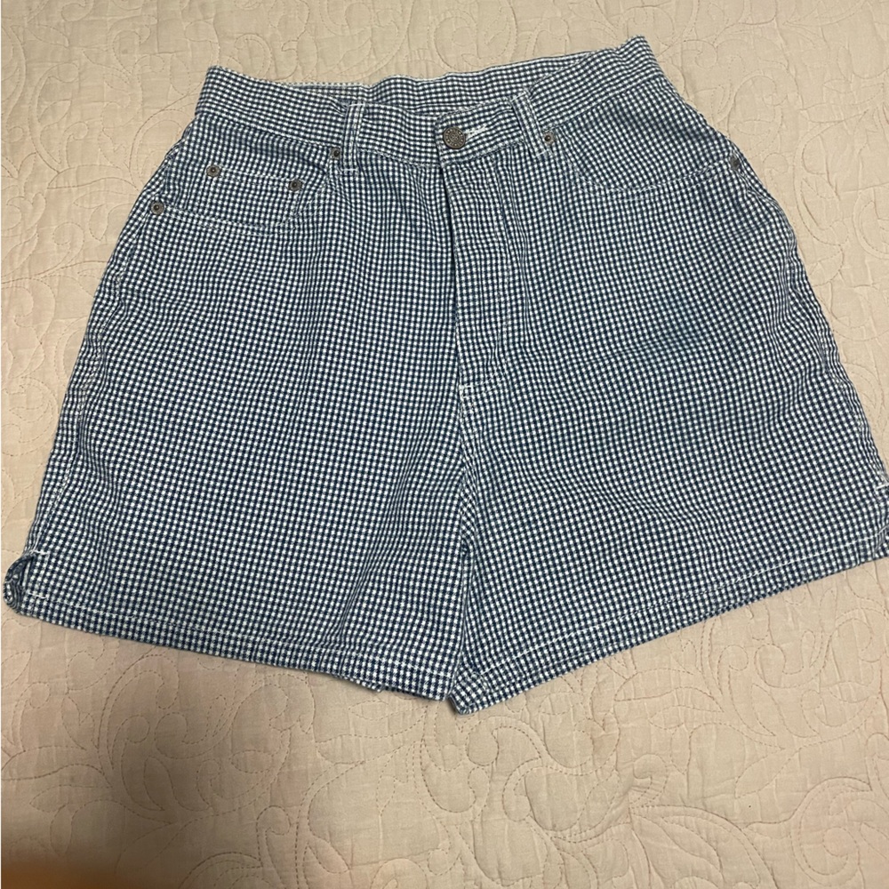 BILLBLASS JEANS Women's Blue Gingham Shorts Size 6
